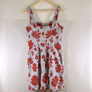 Draper James Floral sweetheart dress chili red size 6
